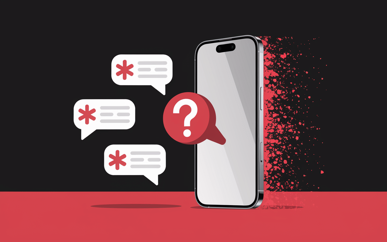 point interrogation et bulles de dementi sur telephone tesla