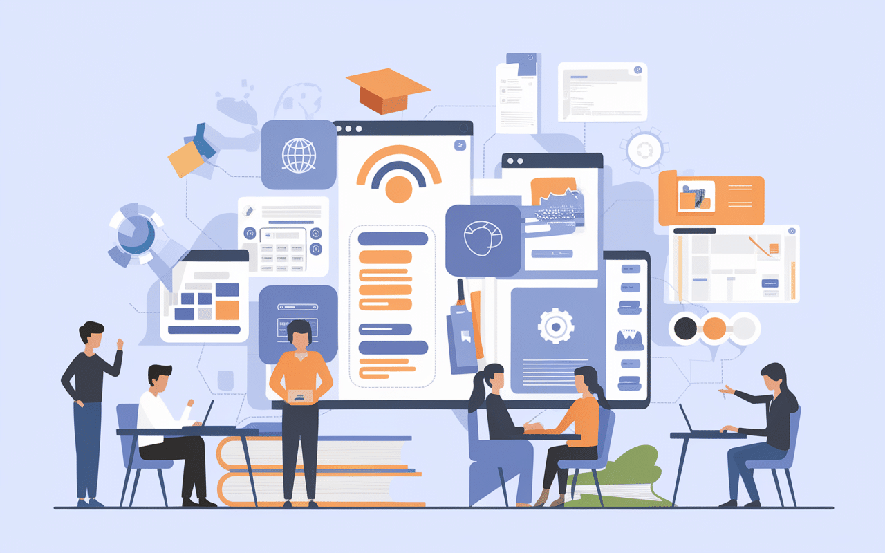 Interface stylisee e-lyco avec modules pedagogiques et profils utilisateurs