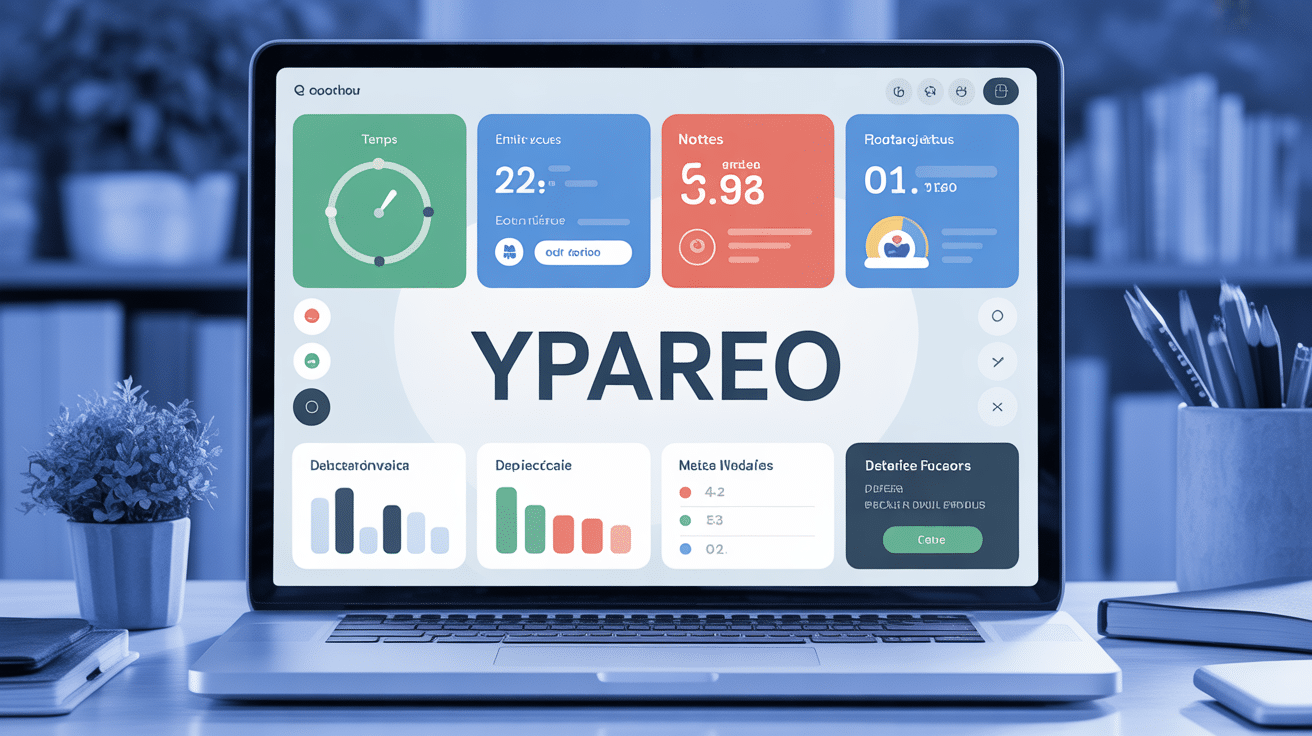 Interface moderne de ypareo avec tableau de bord formation