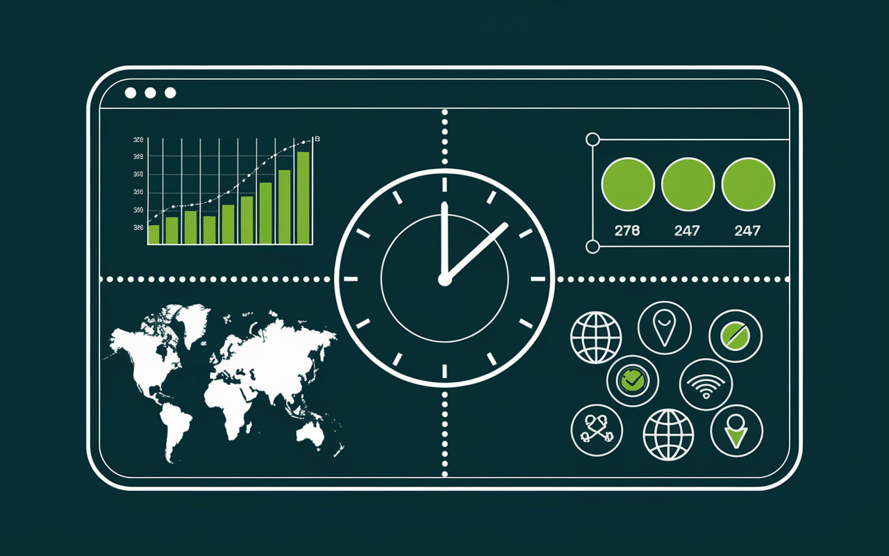 écran avec graphiques disponibilité et surveillance monitoring site web