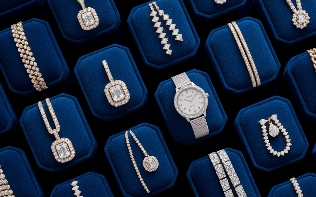 Bijoux VVS sur velours noir