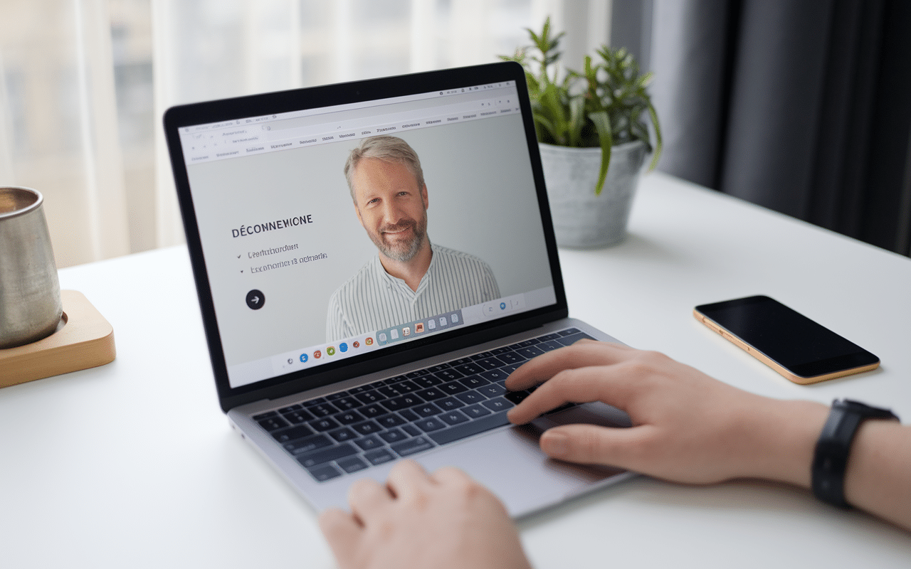 Déconnexion Vinted ordinateur interface web moderne