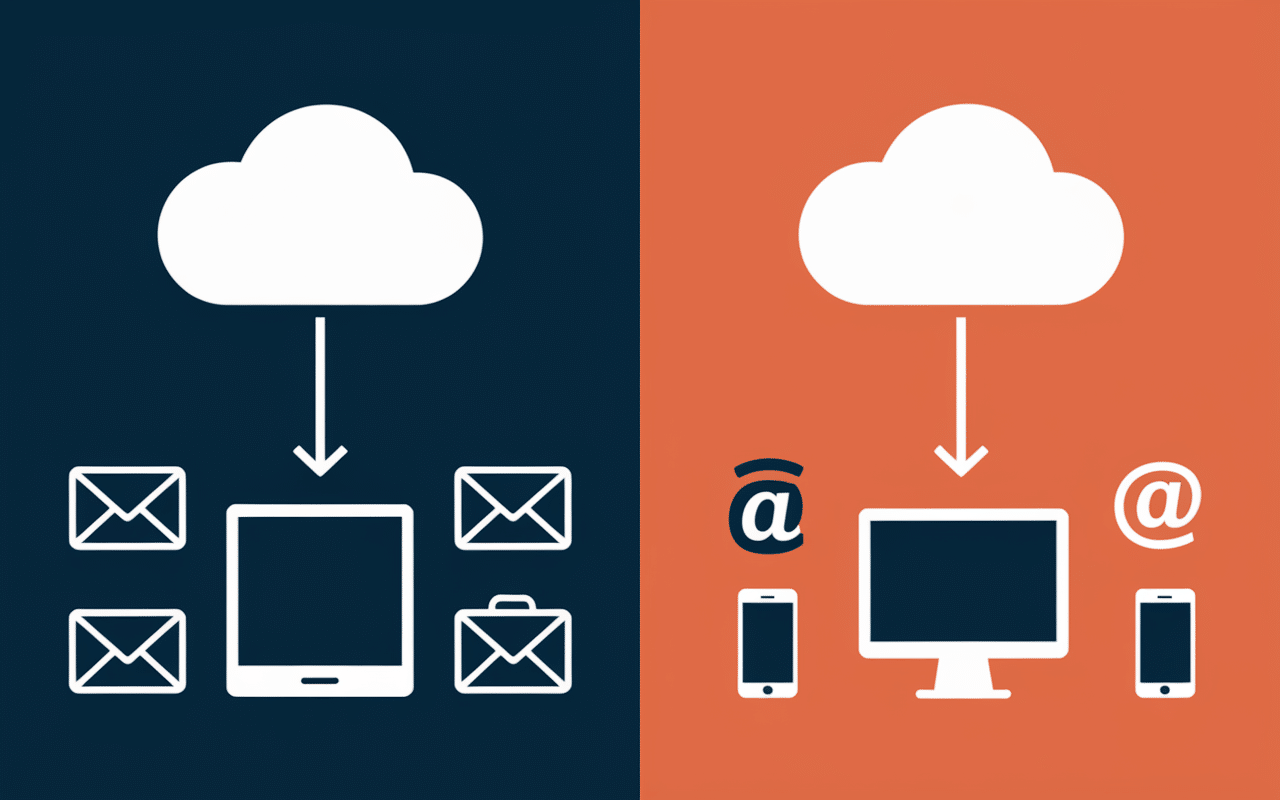 Diagramme comparatif IMAP et POP