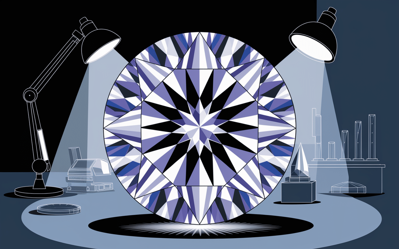 Détails diamant VVS avec loupe