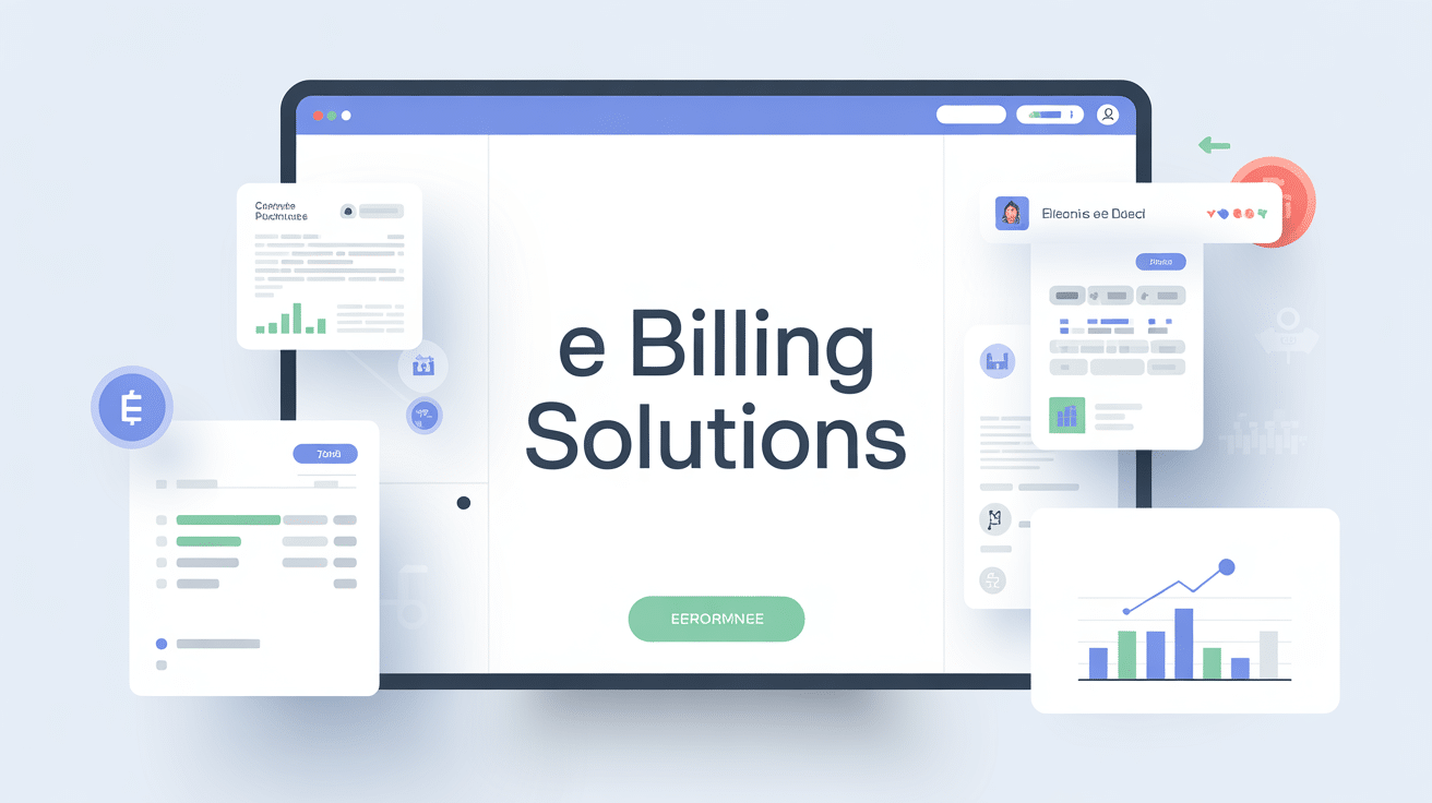 Interface numérique moderne avec facturation électronique