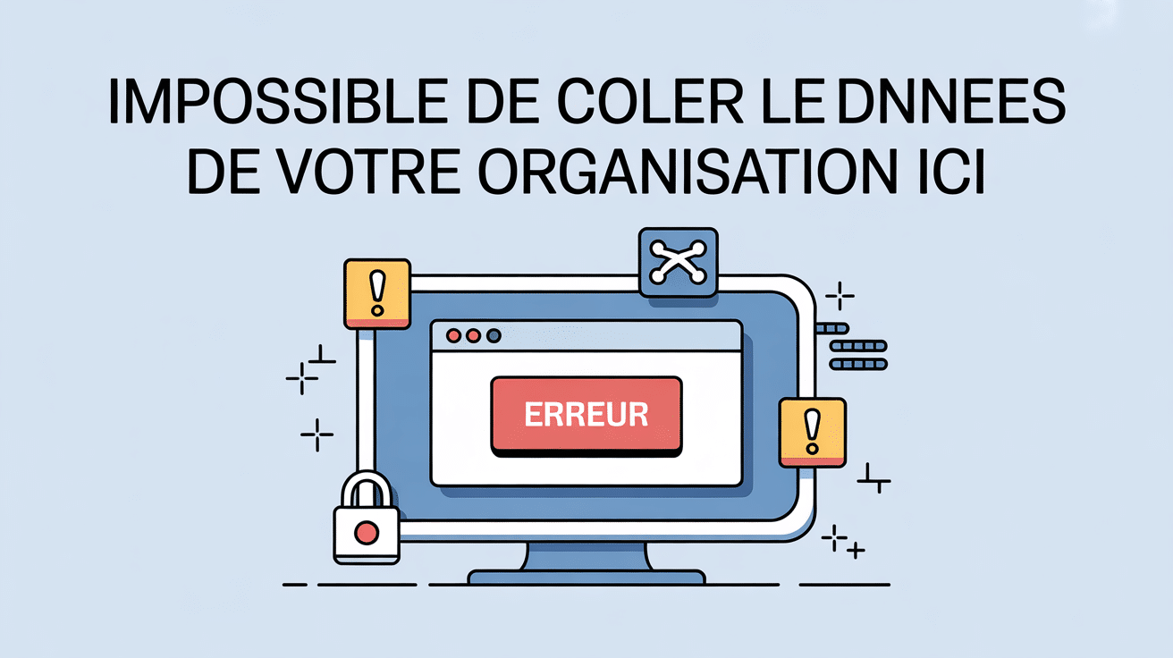 Écran d'erreur avec sécurité