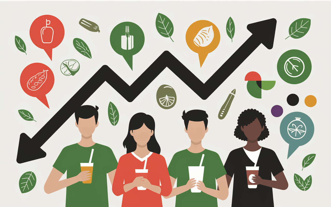 Graphique de marché et consommateurs de soda