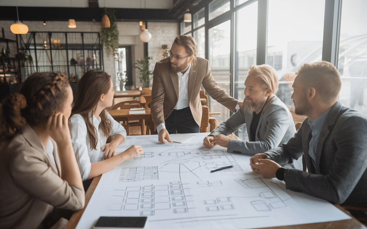 Scène de formation checklist en restaurant rapide