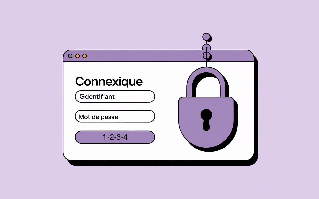 Login screen with security steps