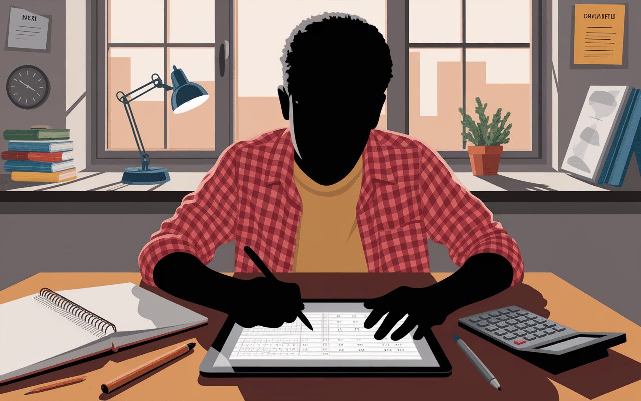 Étudiant utilisant mathsalea pour réviser sur tablette