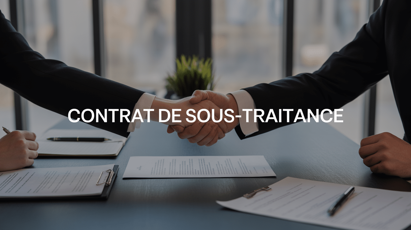 Personnes d'affaires signant un contrat de sous-traitance