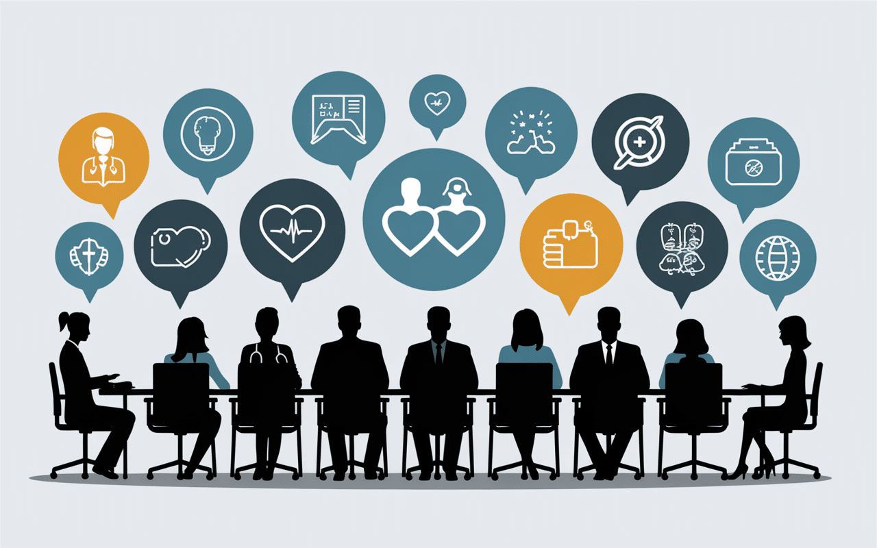 Professionnels autour d'une table pour Mon Proxima