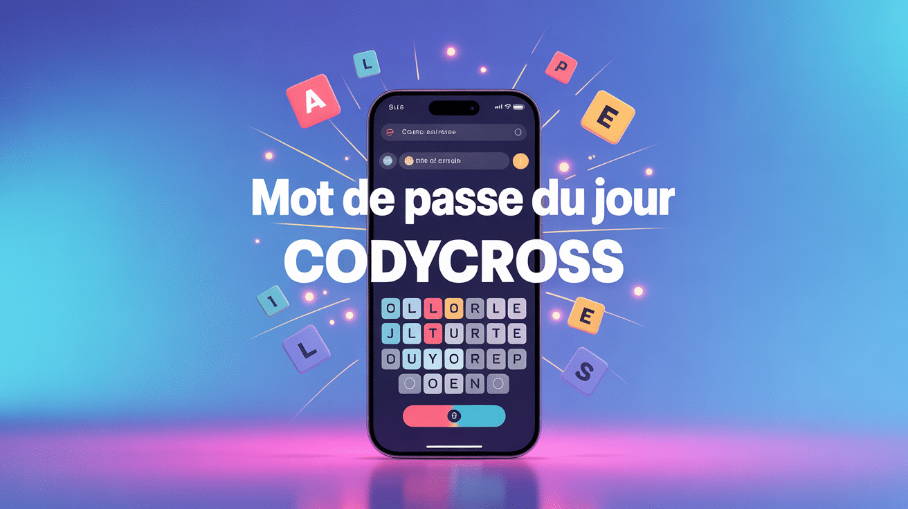 Interface jeu mots croisés smartphone CodyCross