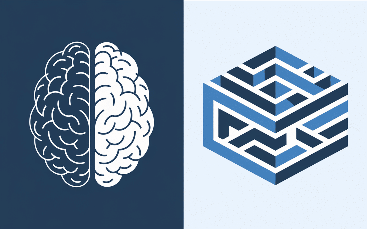 Illustration du processus algorithmique d'un générateur de labyrinthe