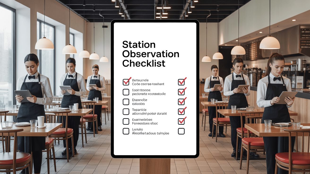 Vue d'ensemble moderne avec station observation checklist