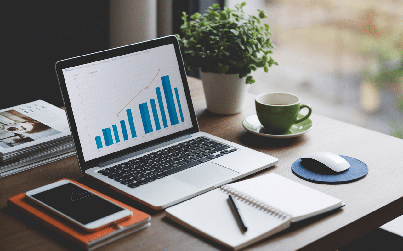 Bureau moderne avec le business mag entreprendre