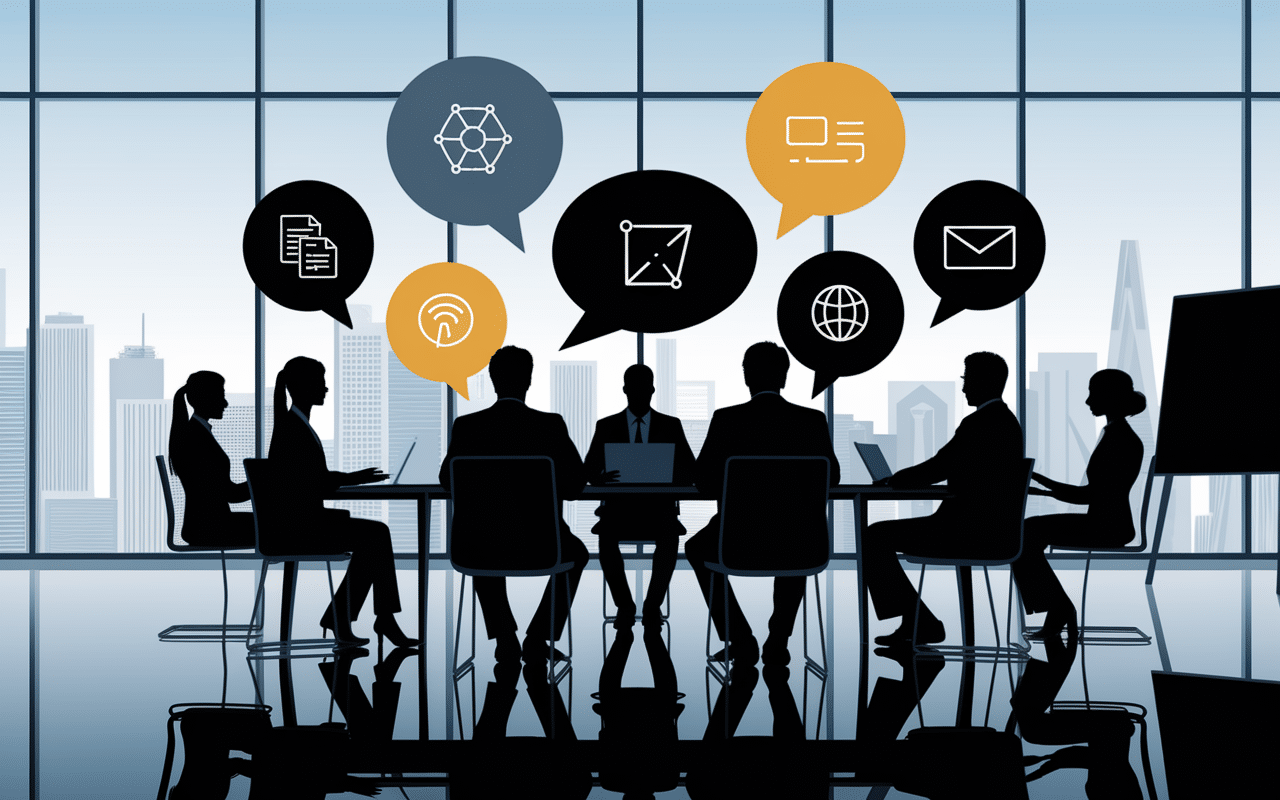 Réunion d'affaires french language business