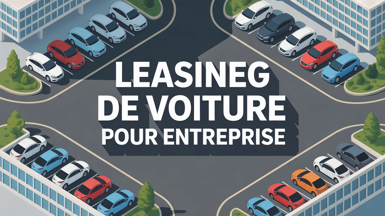 Vue aérienne de voitures leasing pour entreprise