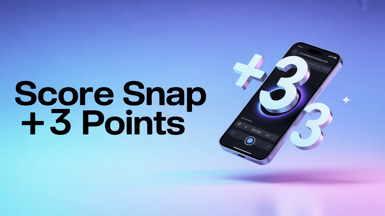 score snap qui augmente de 3 points smartphone