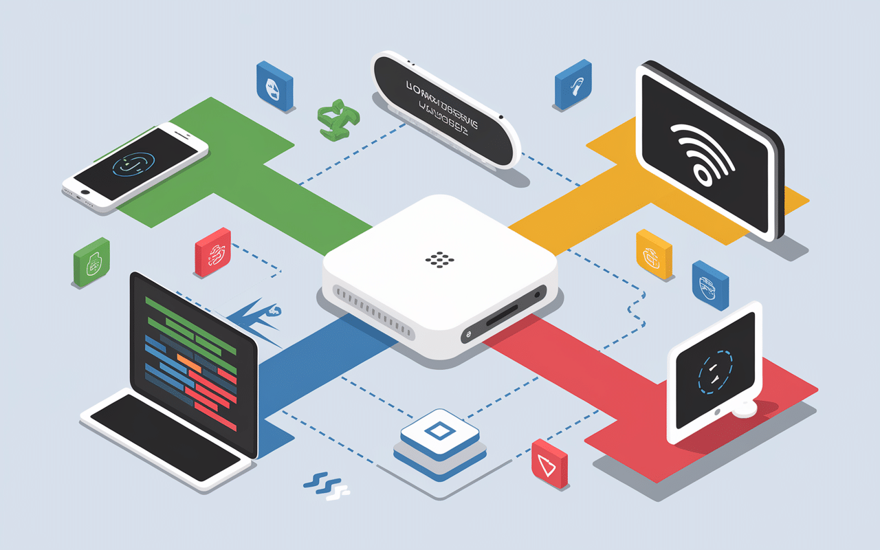 Association avec le serveur Freebox en cours schéma technique