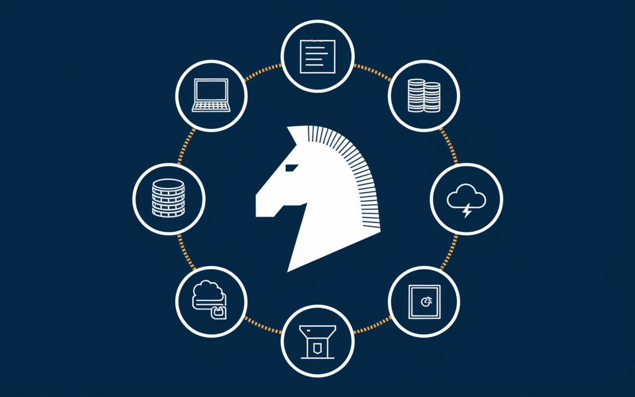 Chevalier de la programmation entouré d’icônes outils développement