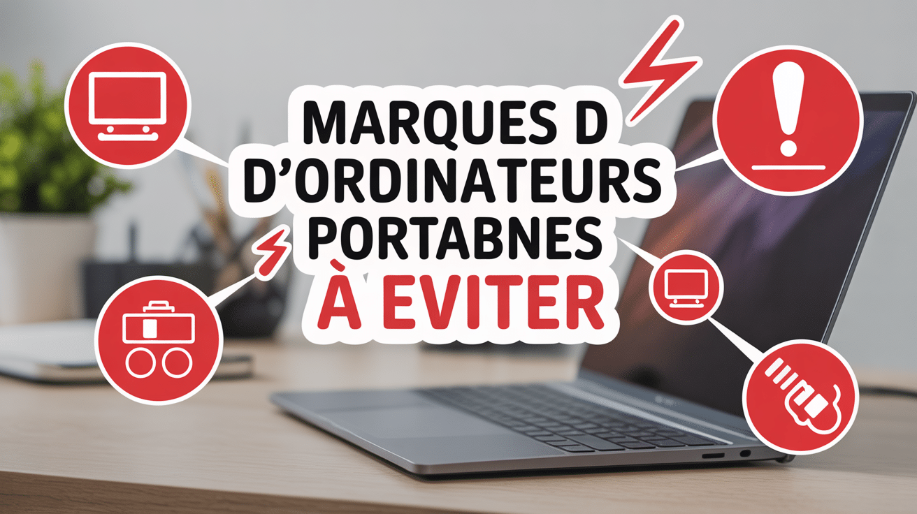 marque ordinateur portable à éviter panne symbole alerte