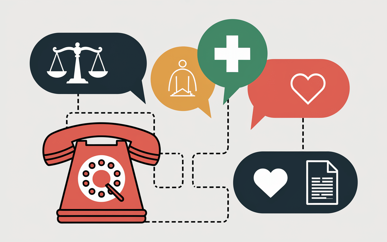 numéro forum téléphonique gratuit illustration bulles pictogrammes