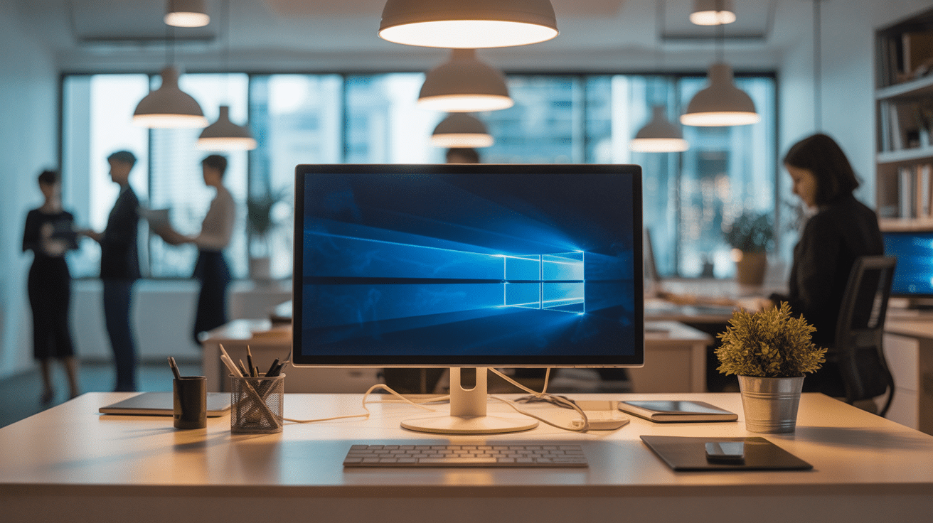 Écran 27 pouces en cm sur bureau