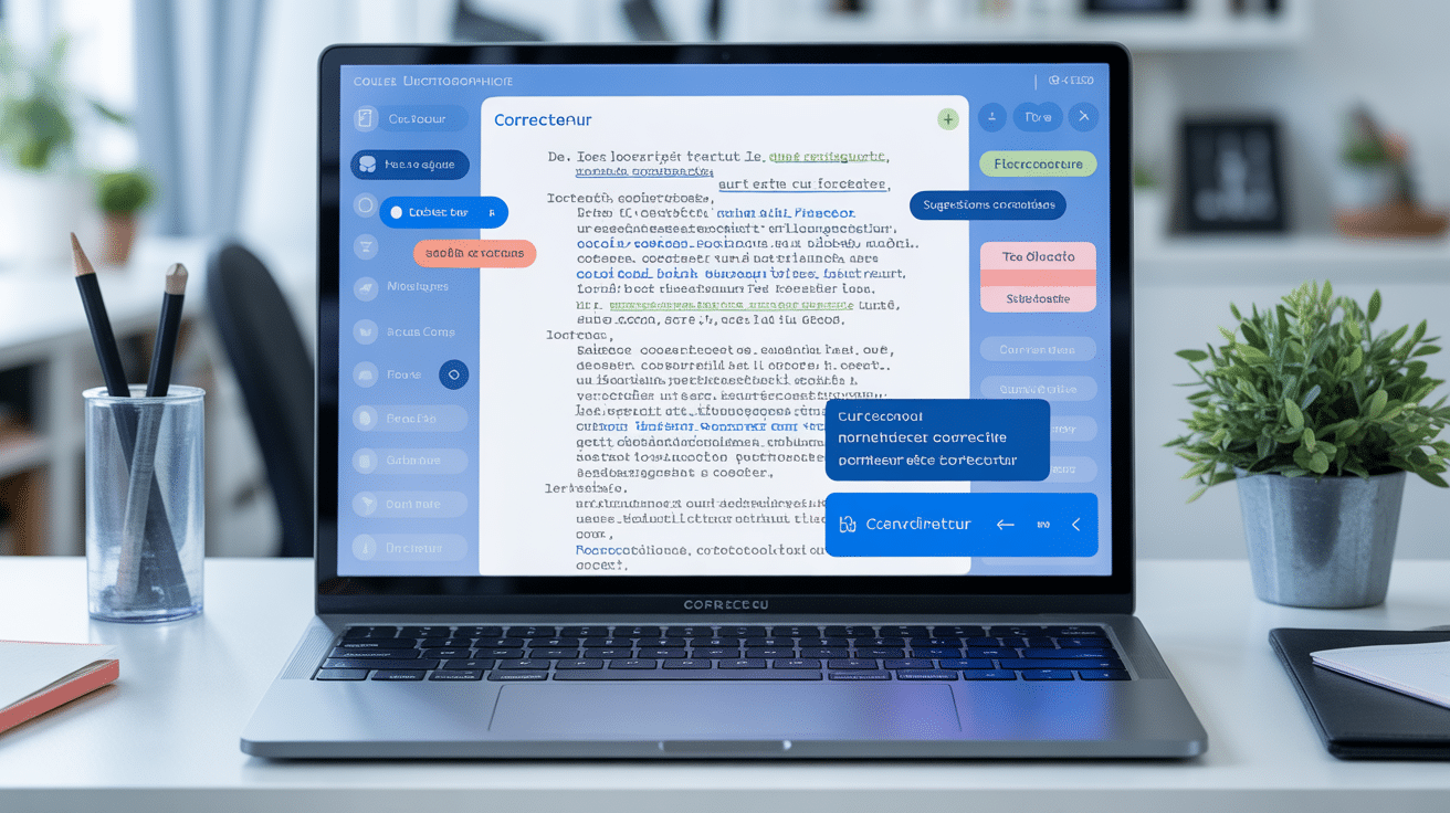 cordial correcteur écran d'ordinateur avec texte corrigé
