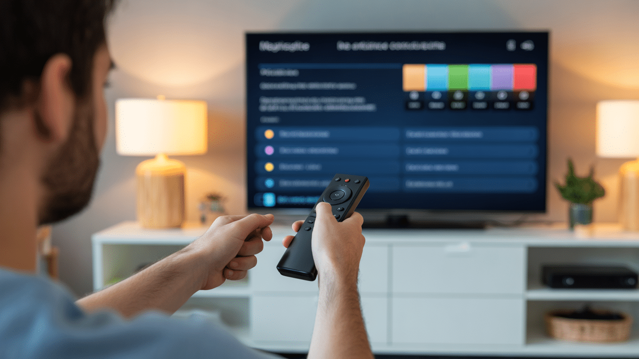 Diagnostiquer problème écran TV traits horizontaux menu diagnostic