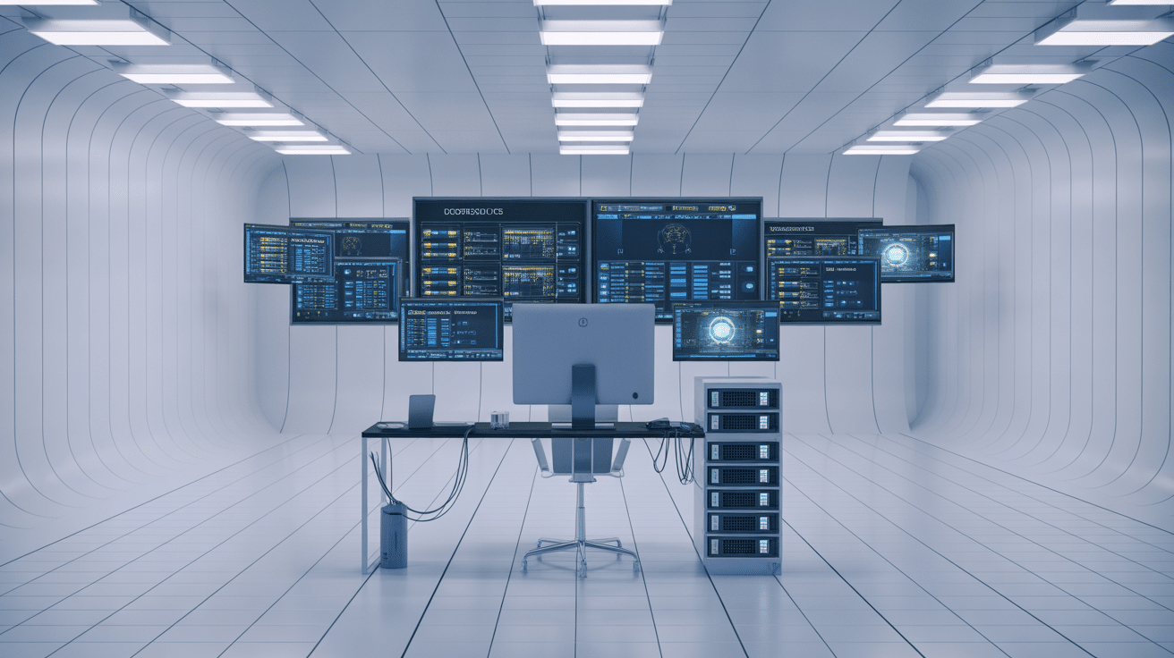 Bureau high-tech avec engineering data management et sécurité