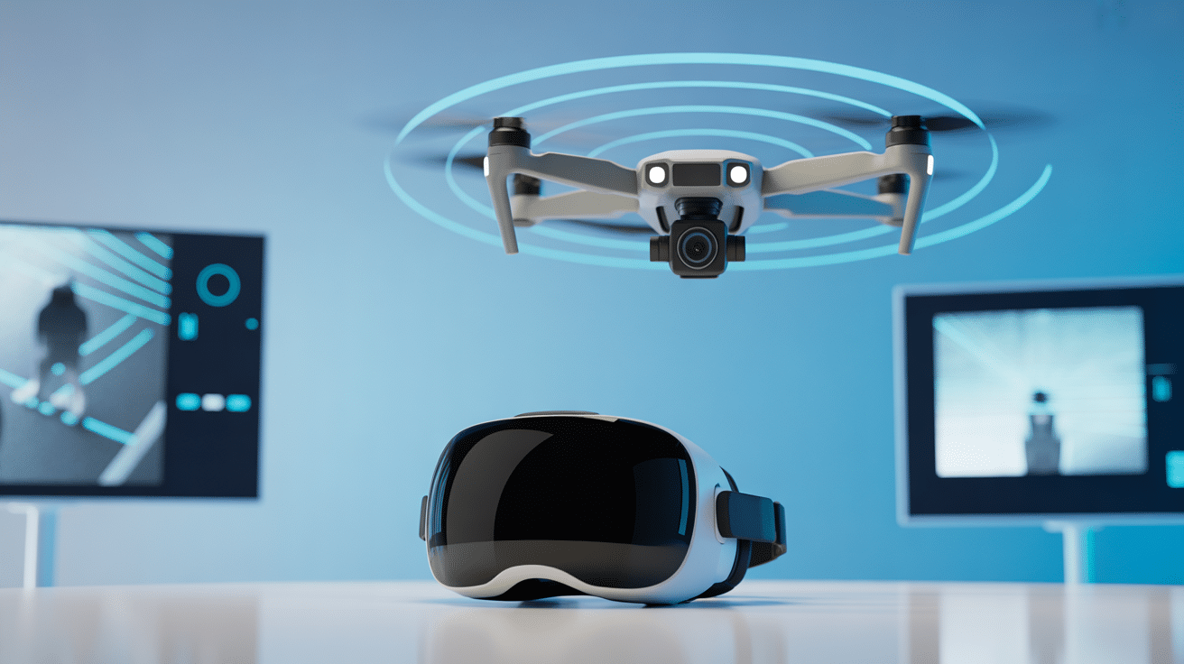 expérience immersive drone avec casque virtuel
