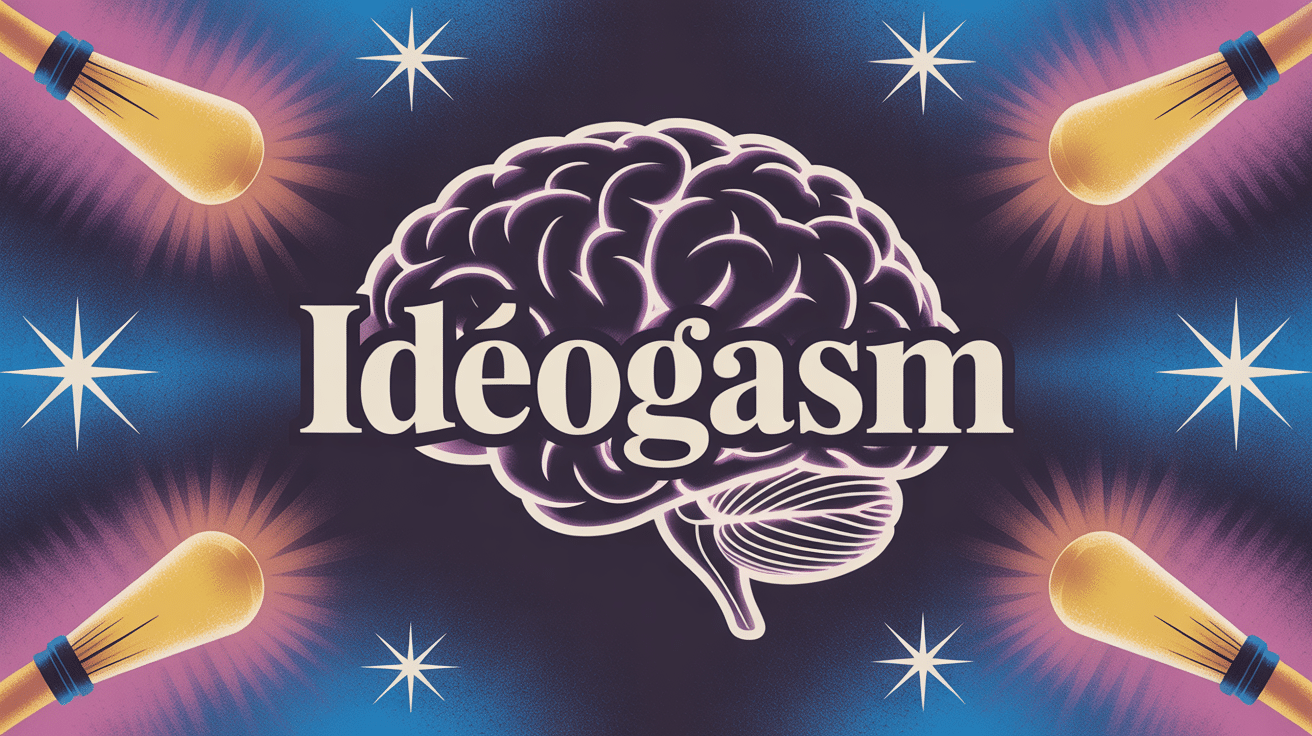 Illustration ideogasm cerveau stylisé et lumineux