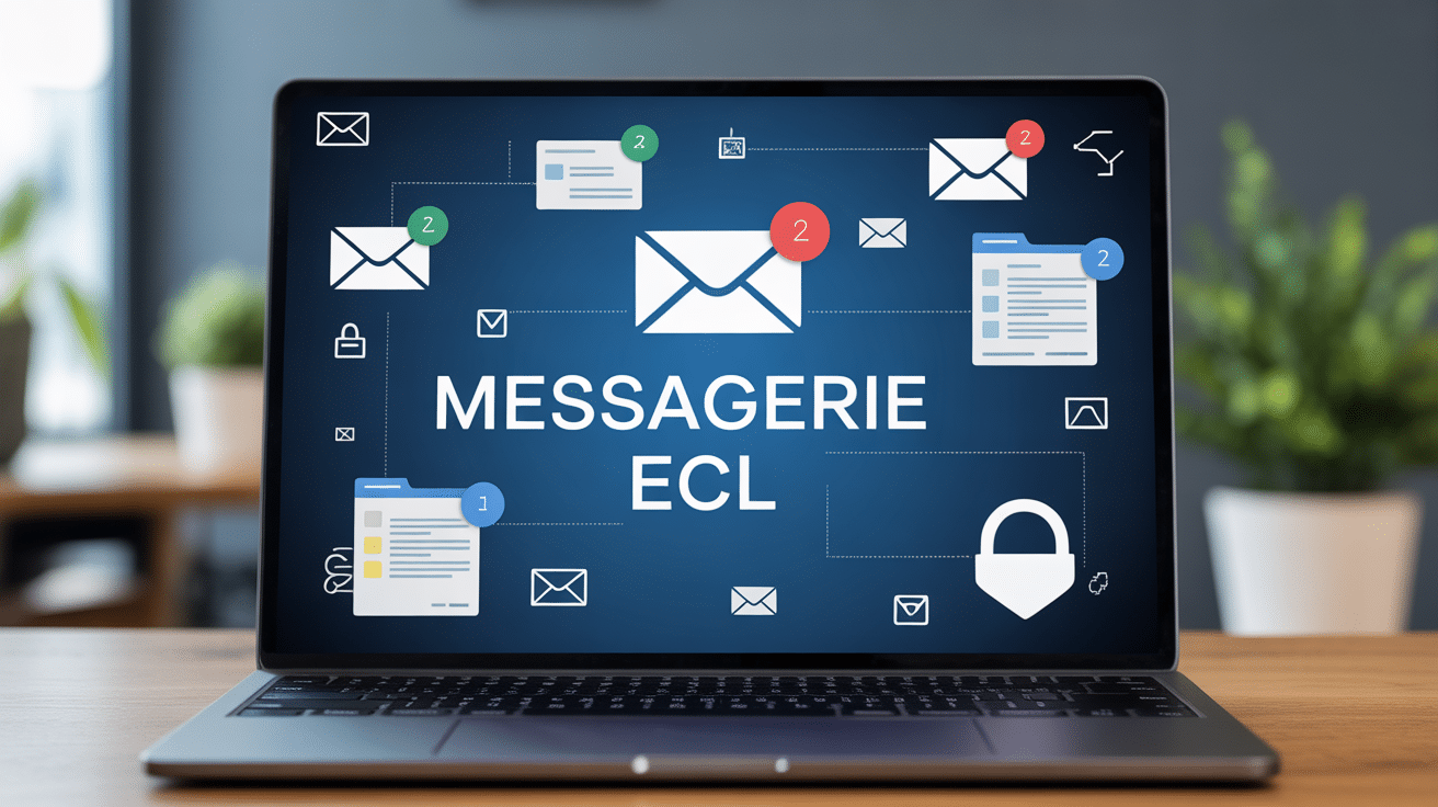 interface moderne de messagerie ecl sur écran professionnel