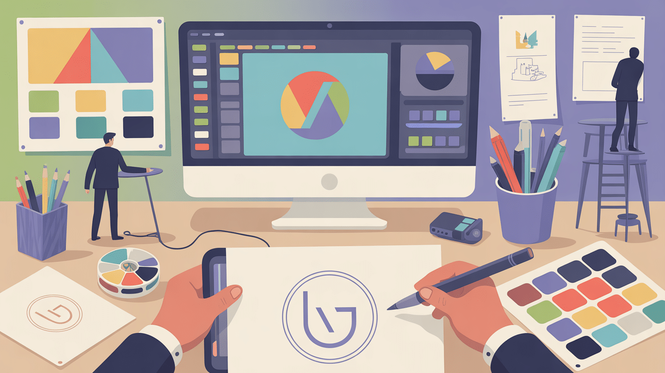 processus créatif logo diffusion