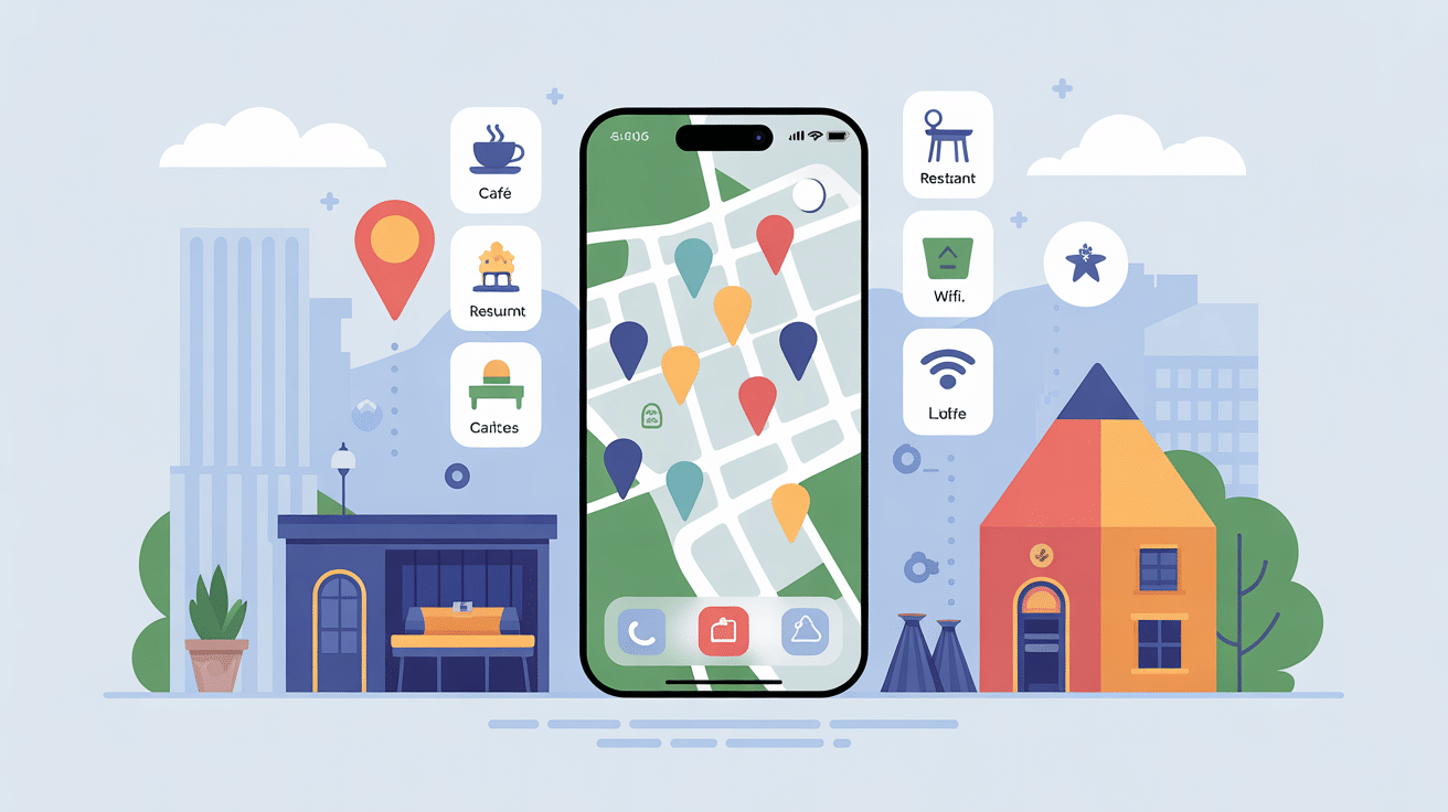 Trouver lieux services nomades apps Paris smartphone