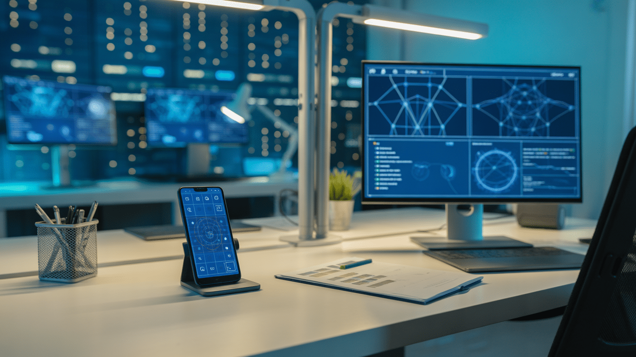 Bureau développement téléphone Tesla prototype et schémas