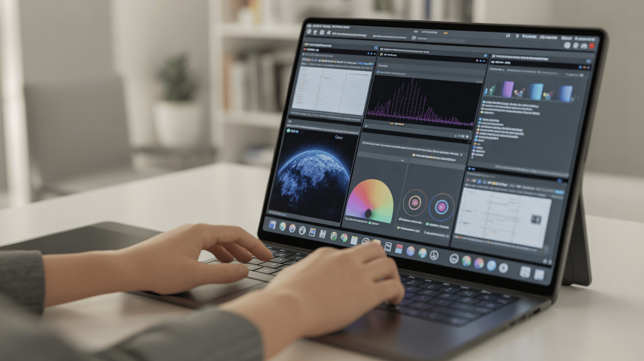 pc portable 2 ecrans multitâche productivité