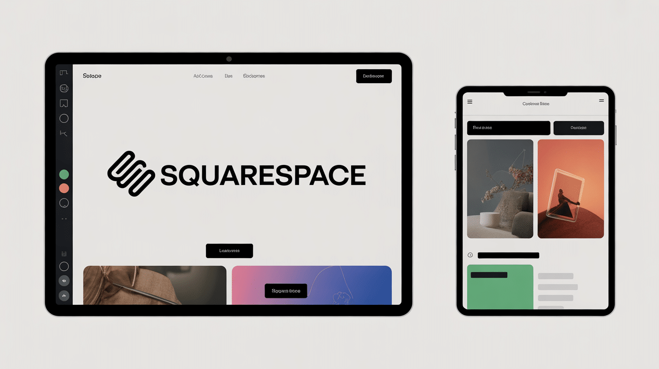 Interface Square Space création site web
