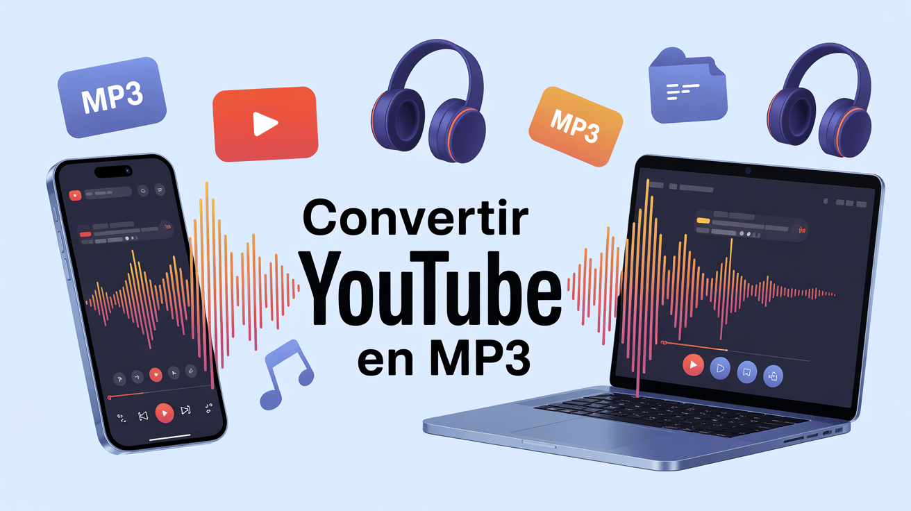 youtube mp3 convert illustration smartphone ordinateur