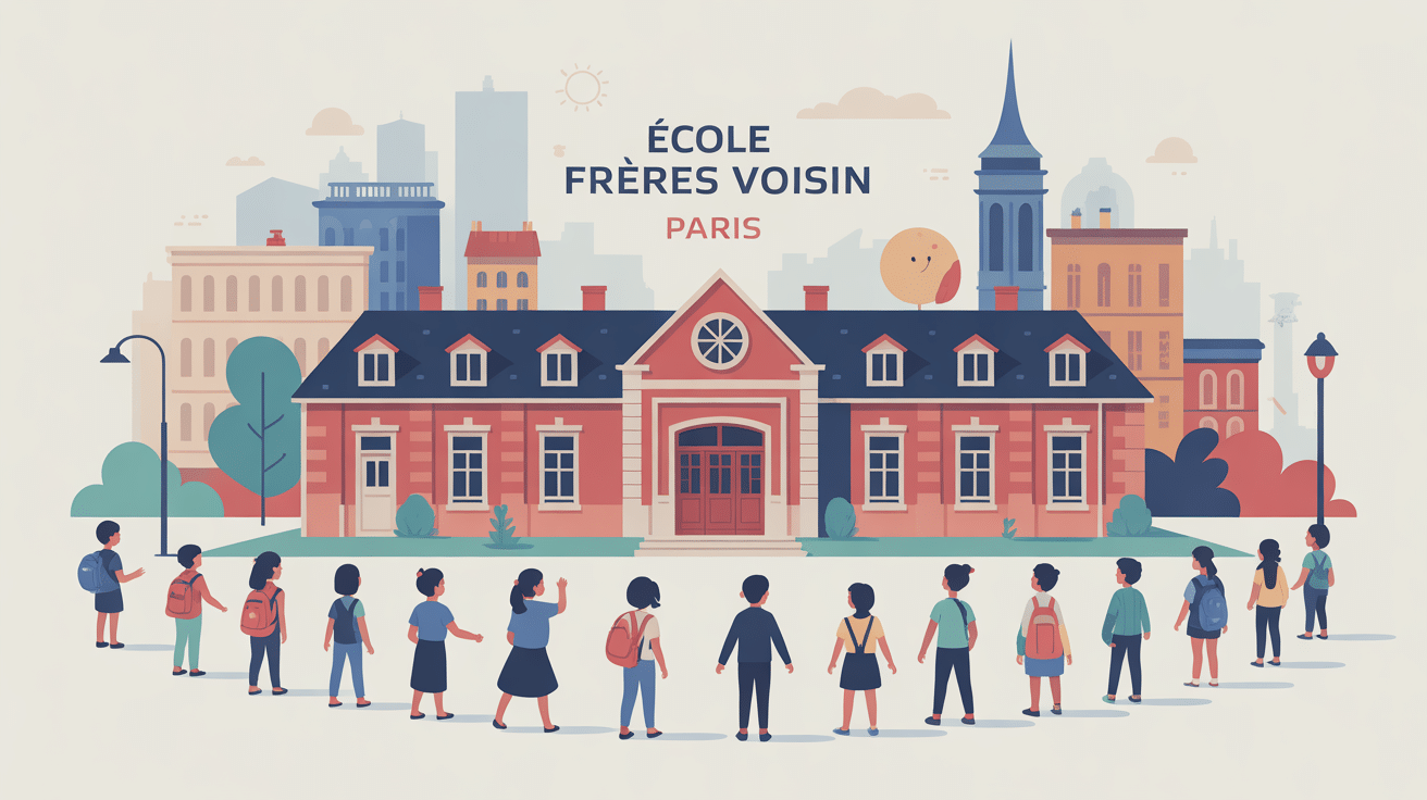 avis sur école polyvalente publique frères voisin paris illustration stylisée
