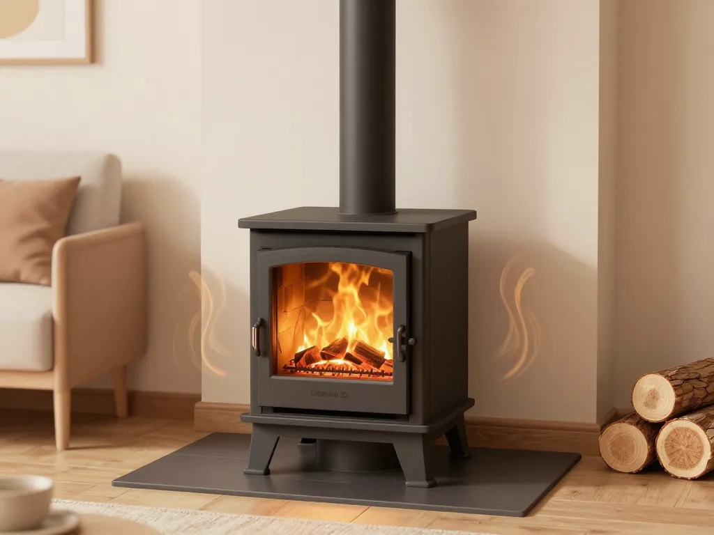 Scène produit poêle à bois glencoe 35 usage quotidien