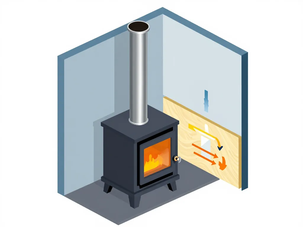 Schéma installation sécurisée poêle à bois glencoe 35