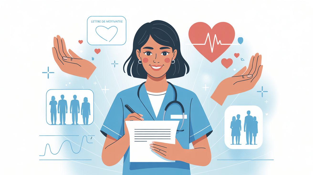 Illustration optimiste lettre de motivation aide soignante