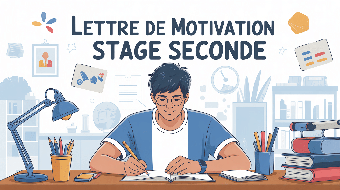Adolescent écrivant une lettre de motivation stage seconde scolaire et pro