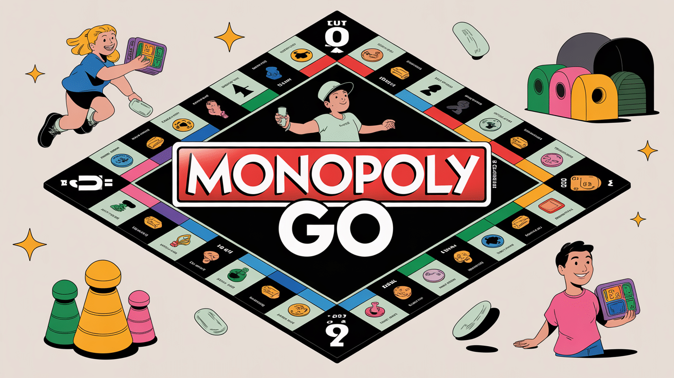 Illustration Monopoly and Go univers stylisé et progression