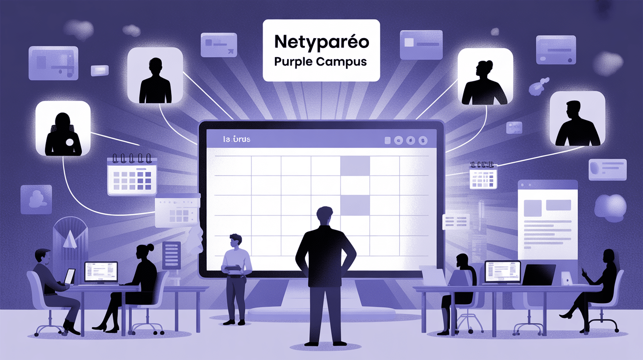 Illustration centrale netyparéo purple campus gestion formations