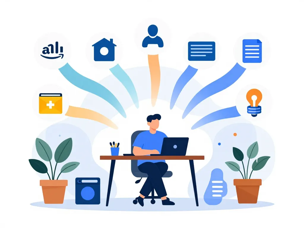 Panorama des solutions complément de salaire à domicile avec Amazon, icônes et options variées