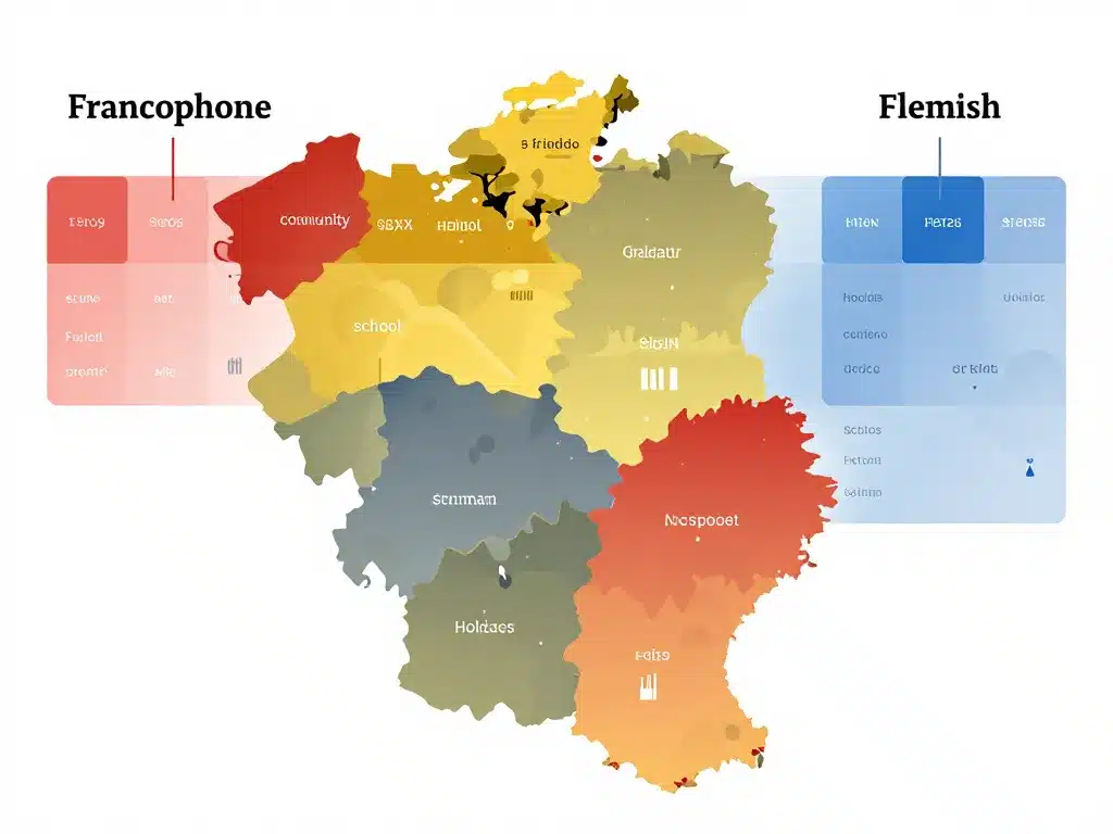 Schéma des communautés et calendrier vacances scolaires en Belgique