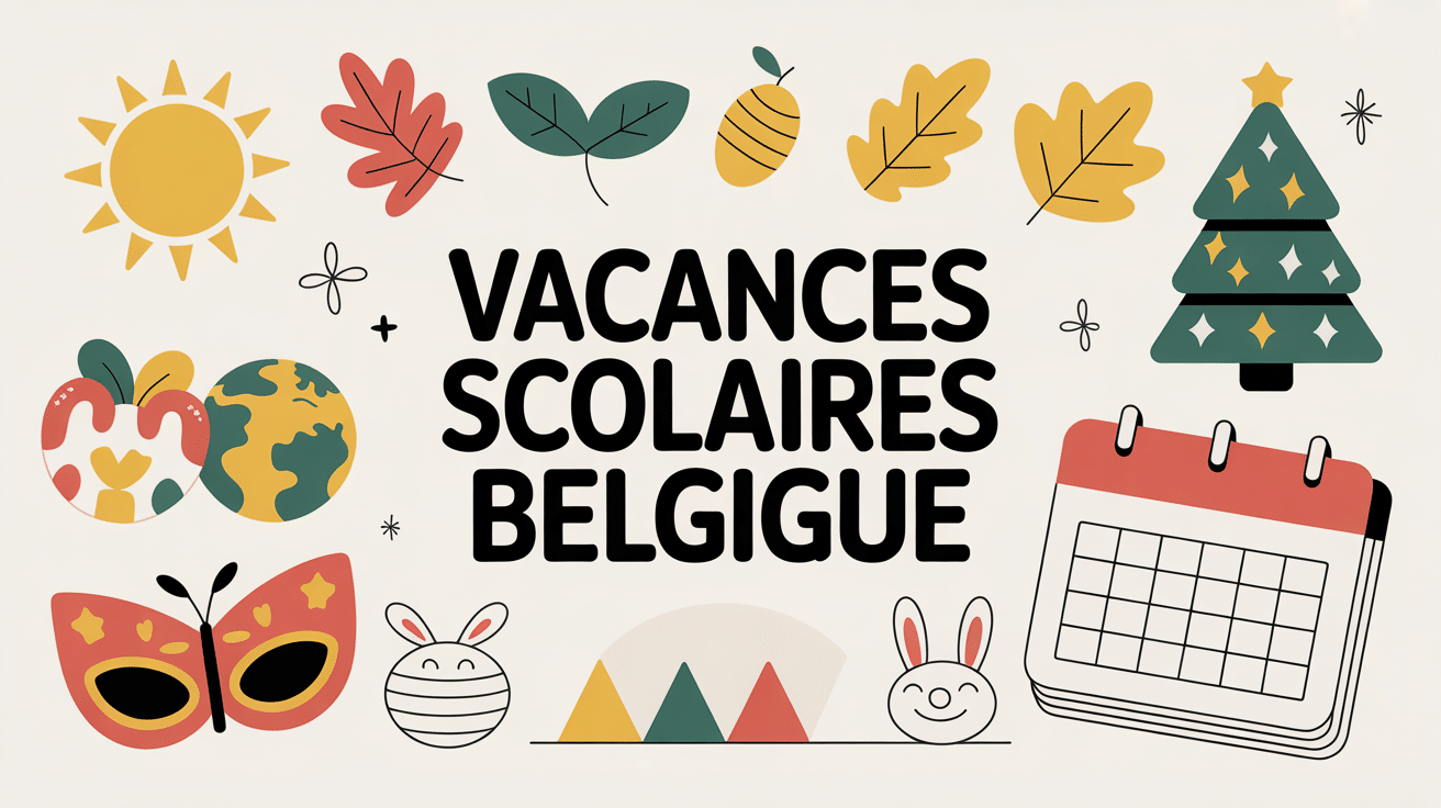 Calendrier symbolique des vacances scolaires en Belgique